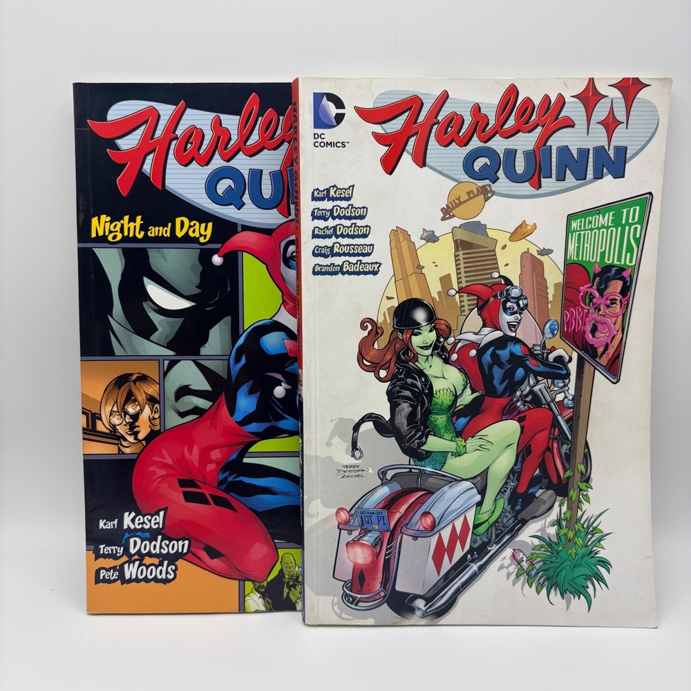 Lot of 2 DC Comics Graphic Novel Harley Quinn Night and Day Welcome Metropolis
